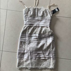 Mini dress, strapless lace party dress